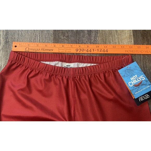 NWT Hot Chillys Micro Elite Chamois Leggings Frost Flower Red Women’s Large New - Picture 11 of 13